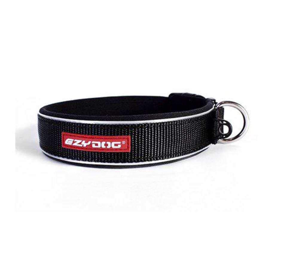 Ezydog Halsbånd Neopren Reflex Sort (Small)