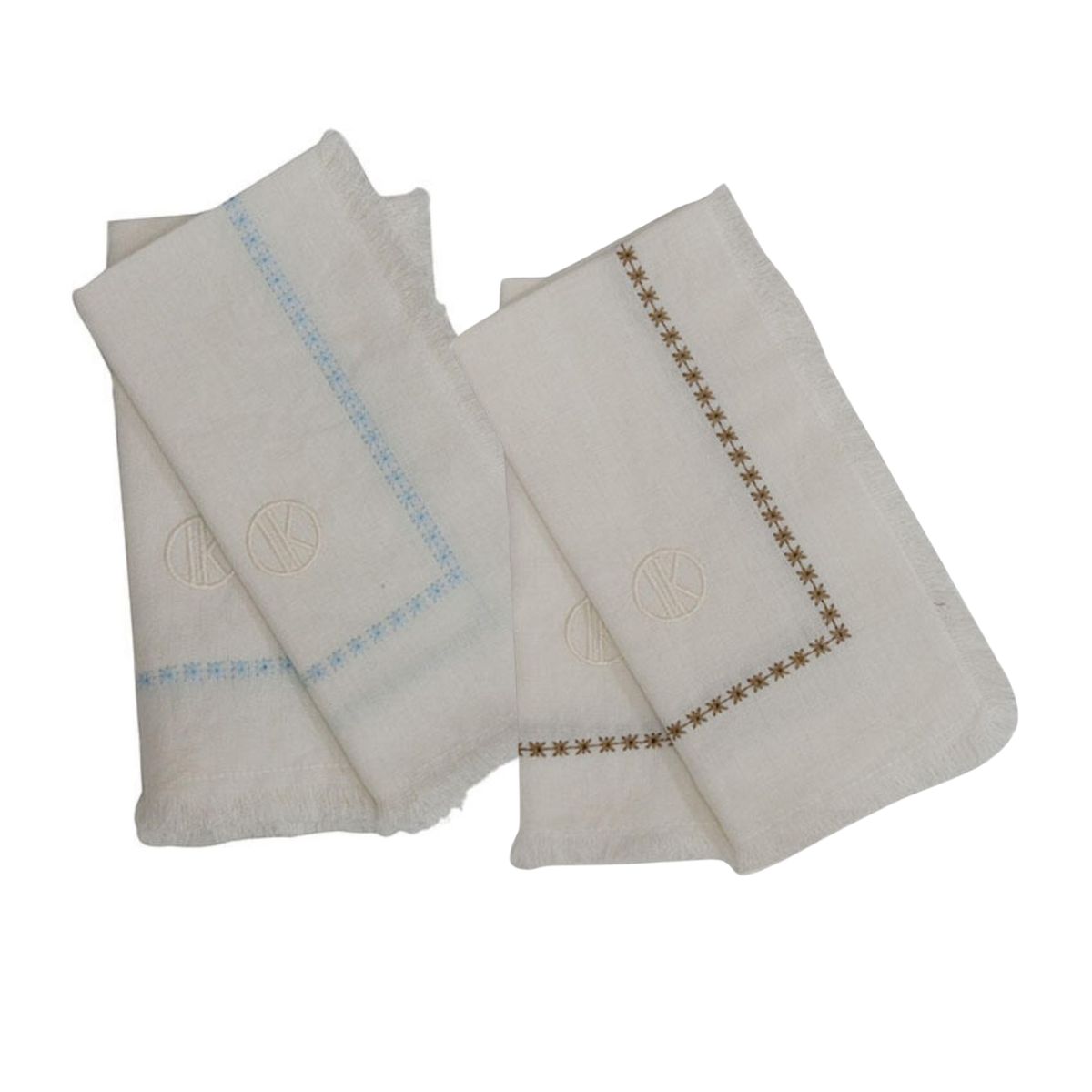 Tone Kroken Blanc serviett 2pk (Hvit / Beige)