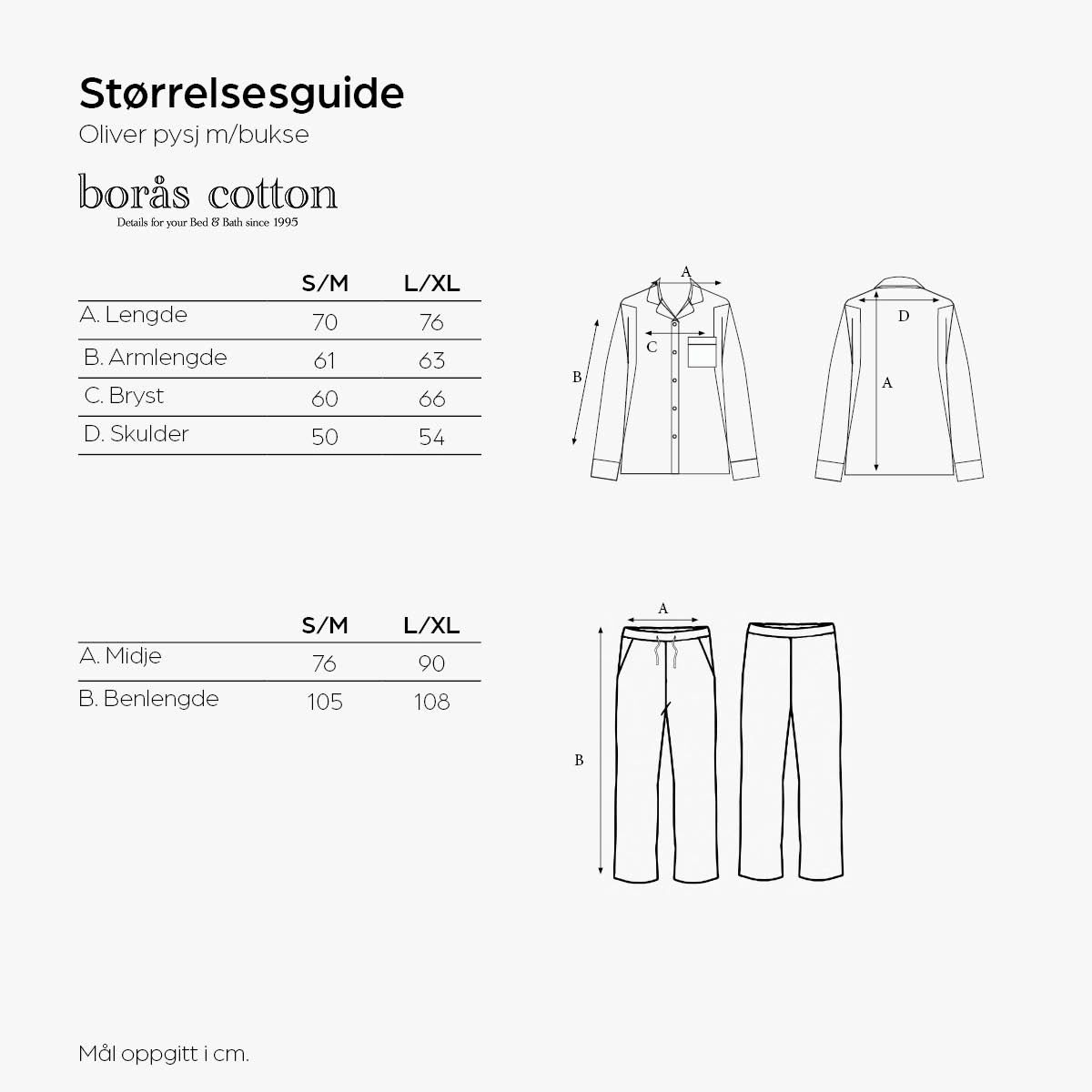 Borås Cotton Oliver pyjamas - Grønn (S/M)