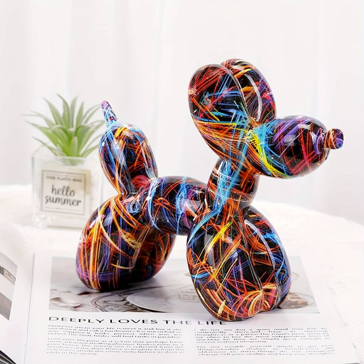 Skulptur Ballonghund - Stripete